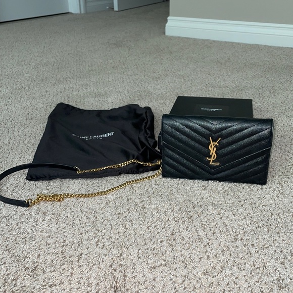 Saint Laurent Handbags - YSL Monogram Matelassé Leather Wallet-On-Chain